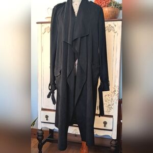 Zara Black Suede Women's Trench Coat‎